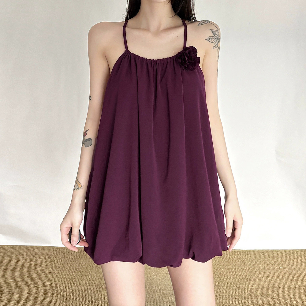Zara Summer Romantic 3D Floral Camisole Loose Mini Dress